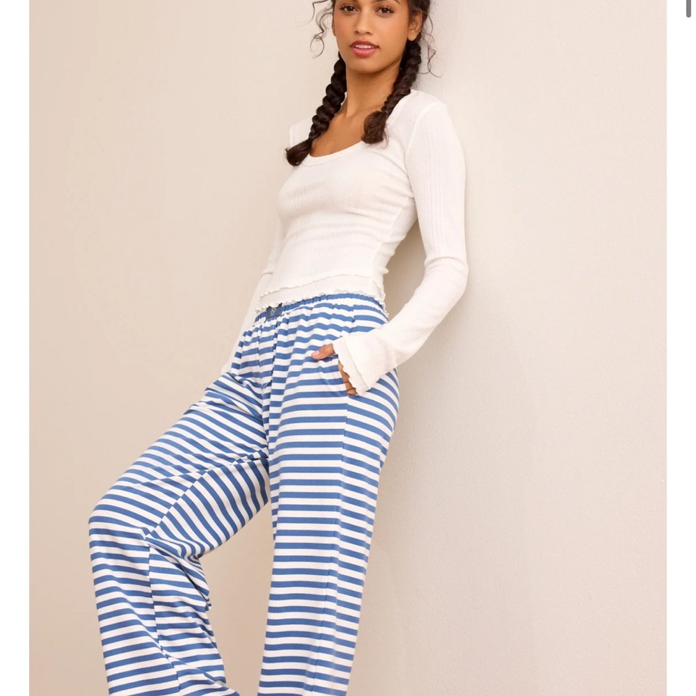 NWOT Altard State Blue & White Striped Lounge Pants size medium